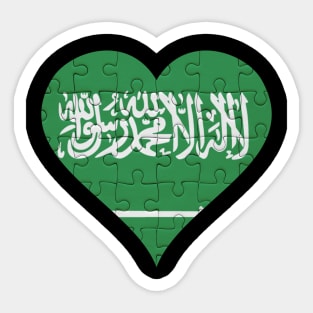 Saudi Arabian Jigsaw Puzzle Heart Design - Gift for Saudi Arabian With Saudi Arabia Roots Sticker